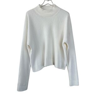 Spiritual Gangster Funnel Neck Ribbed Sweater Size XL Ivory